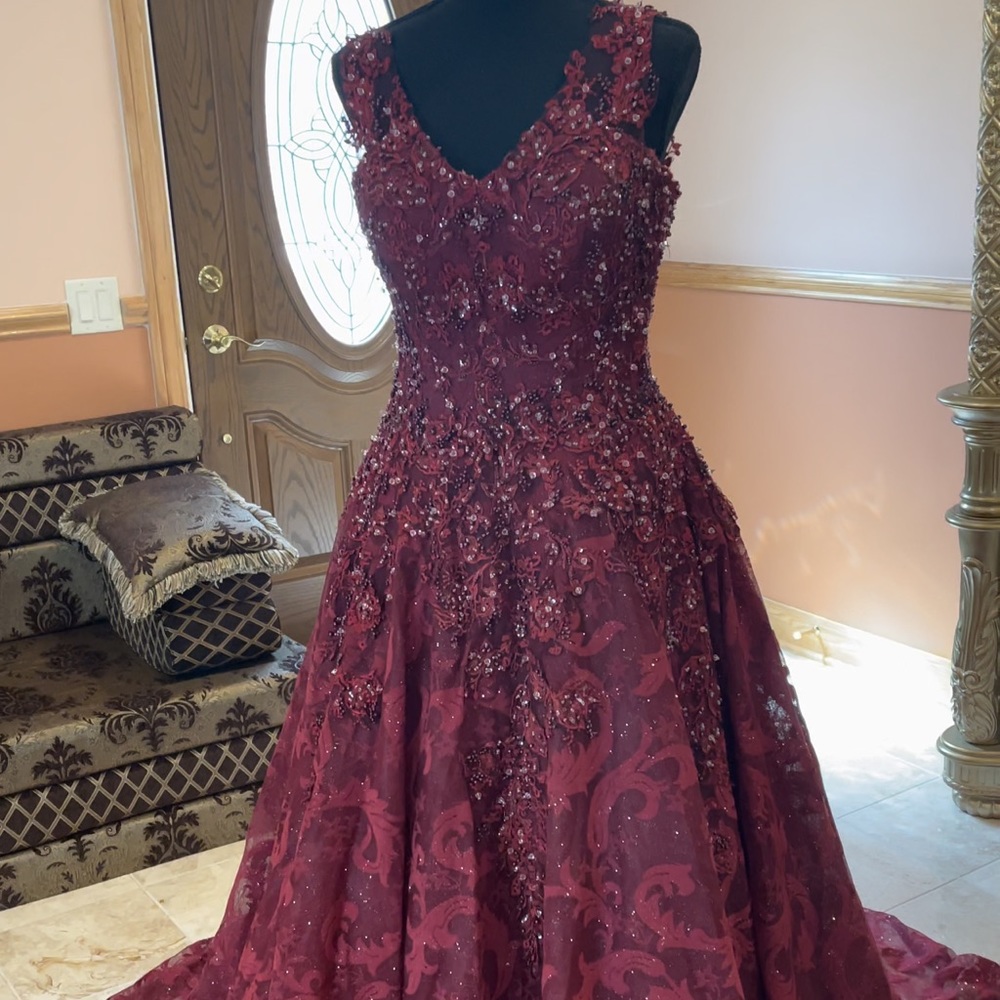Size 2-4, red dress with corset back